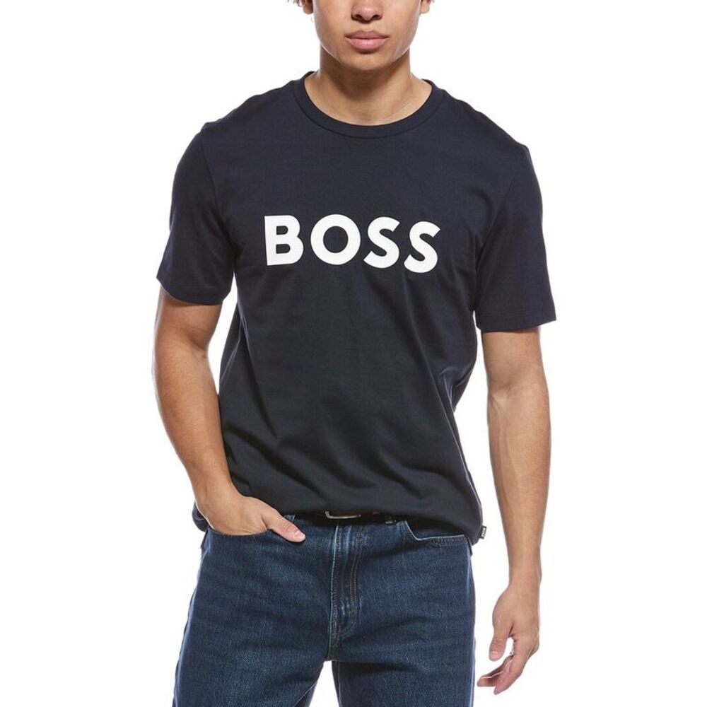 Hugo Boss Mens  Tiburt Logo T-Shirt, Blue
